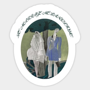 Le marriage melancolique vintage fashion illustration Sticker